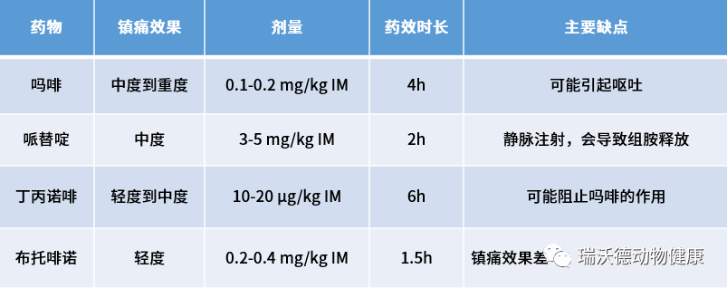 阿片类药物效果对比